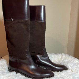 Gucci brown leather/suede riding boots women’s
